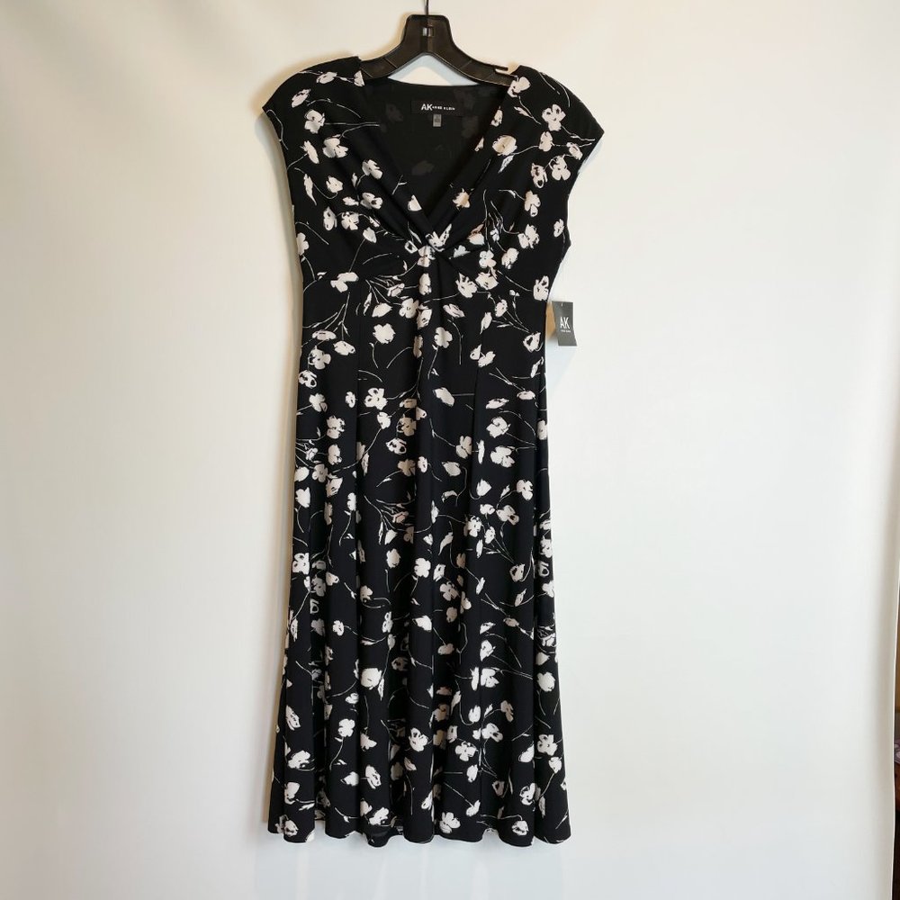 Anne Klein Black Floral Dress 4